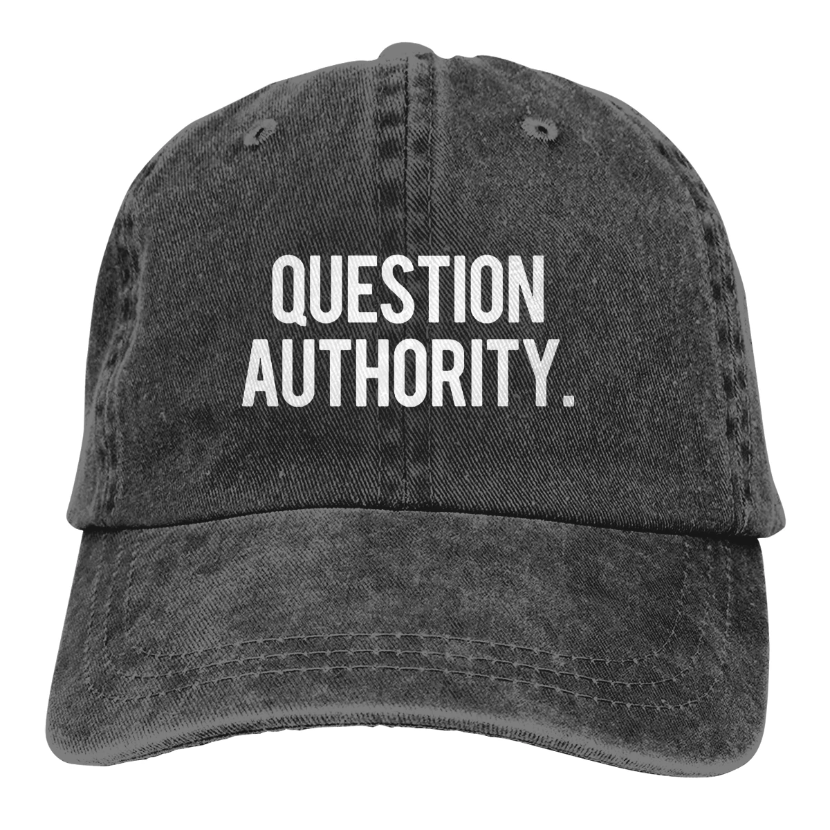 Вопрос Authority Casquette черный унисекс Мужские Женские джинсовые бейсболка с ремешком кепки Регулируемый Гольф папа шляпа