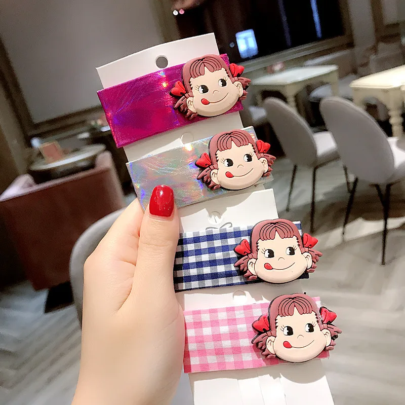 

South Korea Color Plaid Fujiya Barrettes Cartoon Doll BB Clip Side Clip Laser Clips Headband GIRL'S And BOY'S Hair Accessories