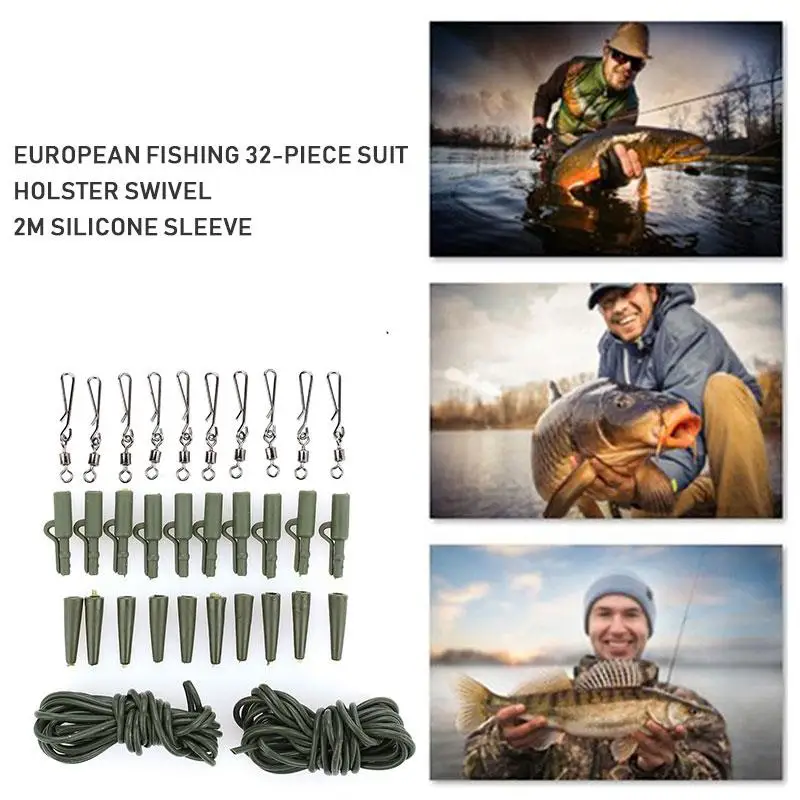 

Fishing Trackle Tool Carp Fishing Tackle Fisheries Fish Hook Angler Silicone 32pcs/Set Fishing Accessories Set Bait