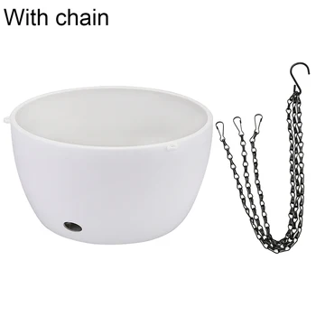 

Resin Flower Pot Basket Hanging Planters Green Plant Round Basin Flower Support Home Balcony Garden Ornament with Chain