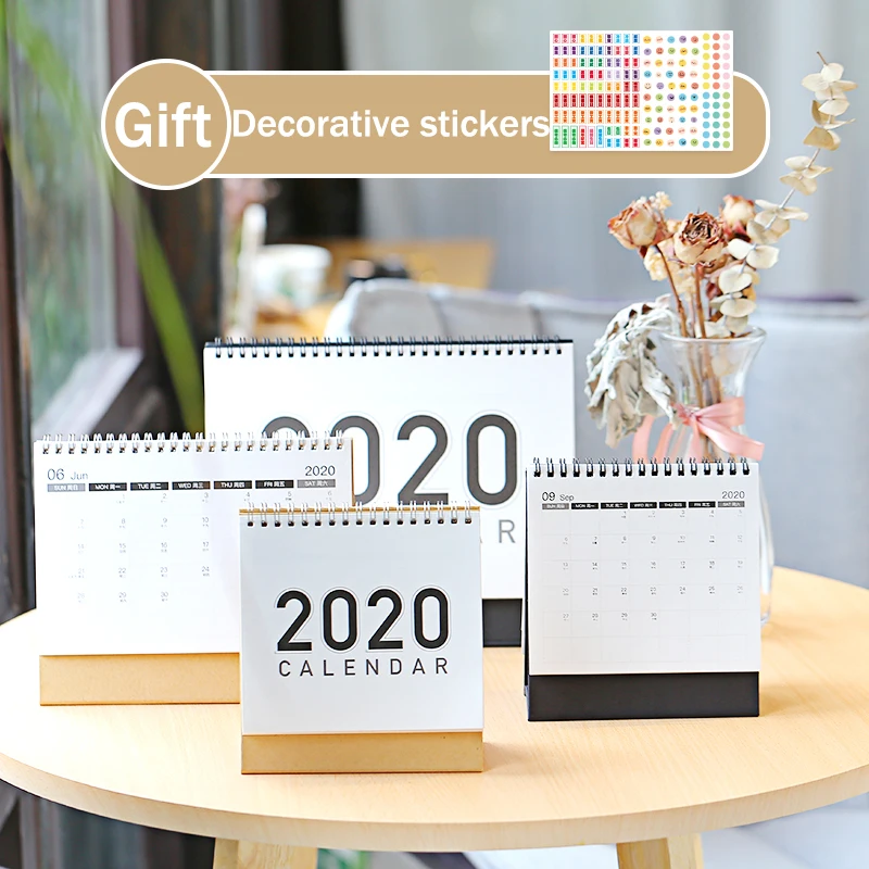 

2020 Year MUJI Style Desktop Calendar DIY Table Calendar Daily Schedule Planner Agenda Organizer 2019.07~2020.12