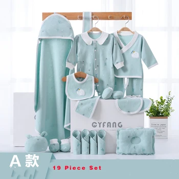 

0-9 Months 19pcs/set Cotton Newborn Baby Clothes Sets Infant Underwear Clothing Suits for kids SJD002