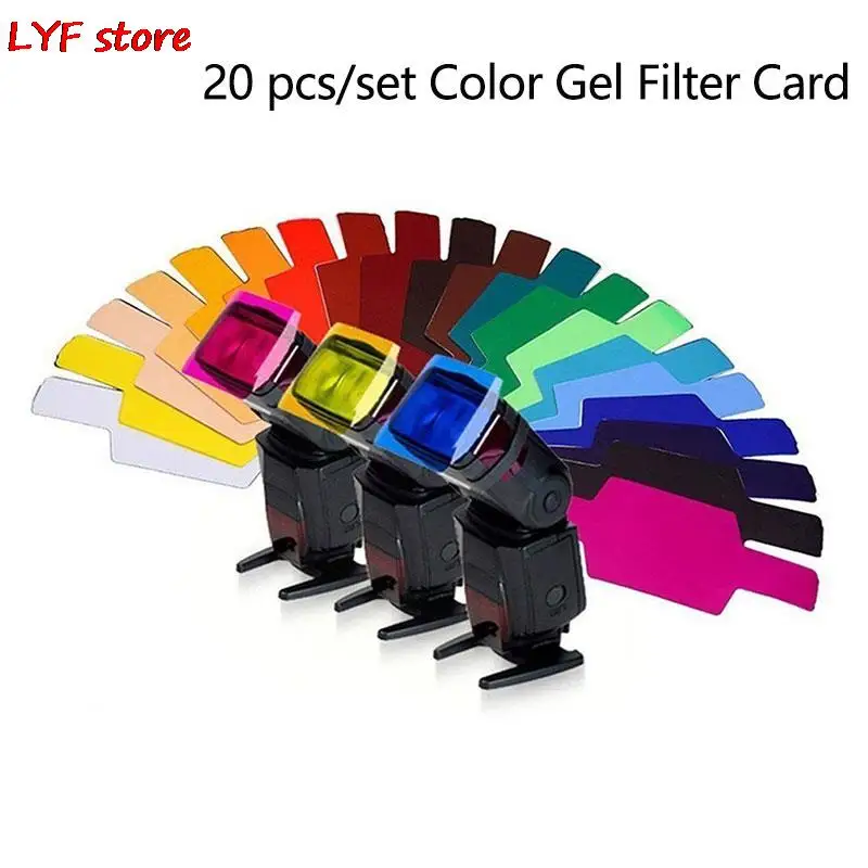 20 Colors/pack Flash Speedlite Gels Filters Cards For Canon For Camera Photographic Gels Filter Flash Speedlight