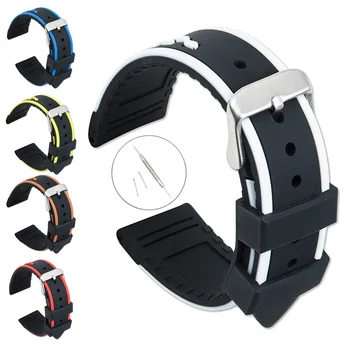 

20mm 22mm 24mm Universal Watchband Replacement Soft Silicon Watch Band Strap For Garmin fenix6 Wirststrap For Suunto Core Watch