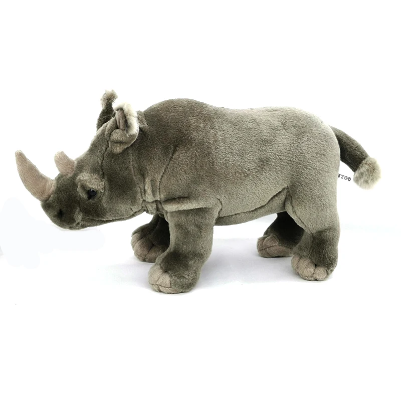 30 см длинная настоящая жизнь носорог плюшевые игрушки мягкие реалистичные африканские носороги игрушки реалистичные фигурки земляники животные мягкие игрушки подарки для детей