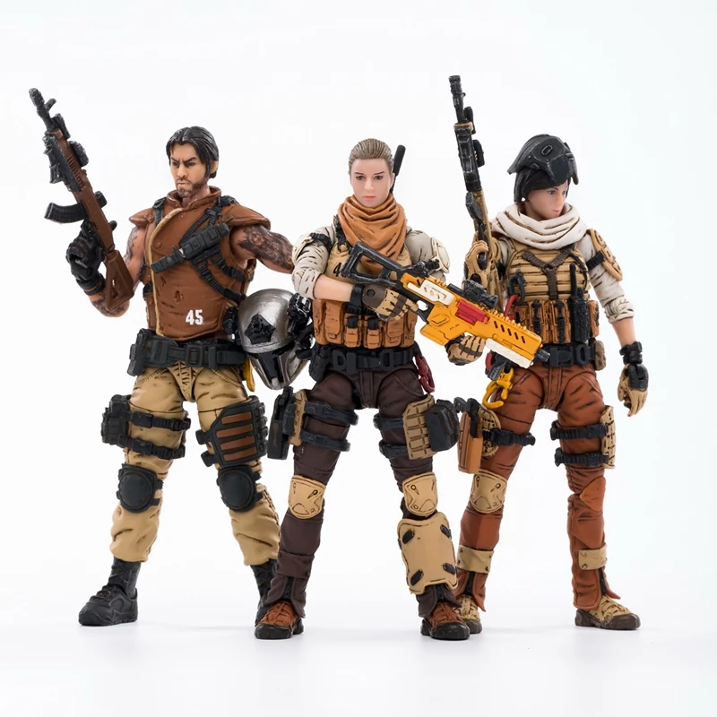 (3PCS/Set) JOYTOY 1/18 Anime Figures Free Truism League The 45th Legion Wasteland Hunter Soldier Figure Model Toys Collection