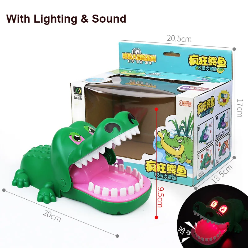 Hot Creative Big Size Crocodile Mouth Dentist Bite Finger Game Funny Gags With Light & Sound Toy For Kids Family Party Play Fun