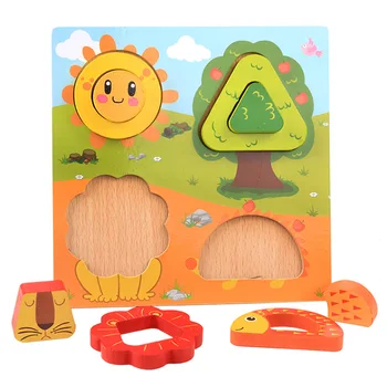 

Children Jigsaw Matching Board Wooden Education Toys Puzzle Baby Intelligence Development Cognitive Toy Birthday Gifts for Kids