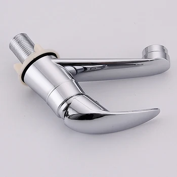 

High Quality Chrome Deck Mount Bathroom Basin Faucets Single Handle Single Hole Bath Tap Cold Water Tap