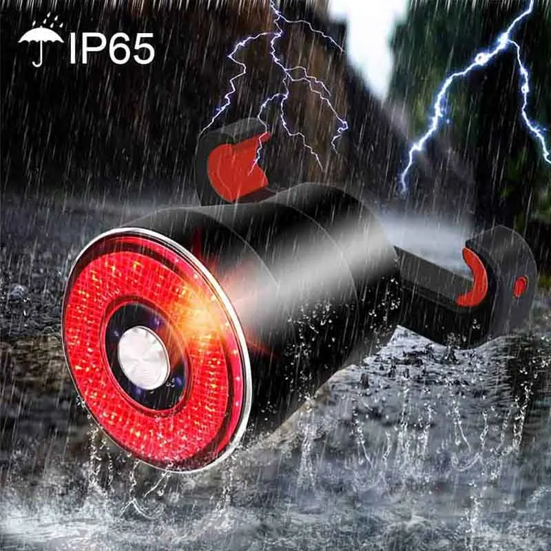 

Smart Brake Bike Light Set USB Charging Waterproof Intelligent Brake induction Tail light 22 COB LED Cycling Bicycle Lights