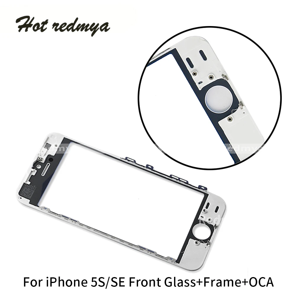 10 шт., переднее ЖК-Сенсорное стекло, внешнее стекло для iPhone 5, 5G, 5S, SE, передняя стеклянная панель, рамка с OCA, запасные части