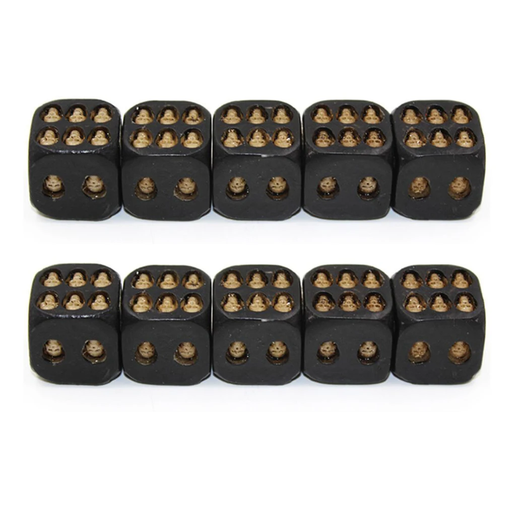 10x Novelty Black Resin Skull Dice Six Side D6 Dice Skeleton Dice Board Game