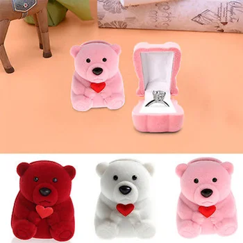 

Mini Cute Bear Jewllery Gift Boxes For Rings And Small Earrings Pendant Necklace New Arrival