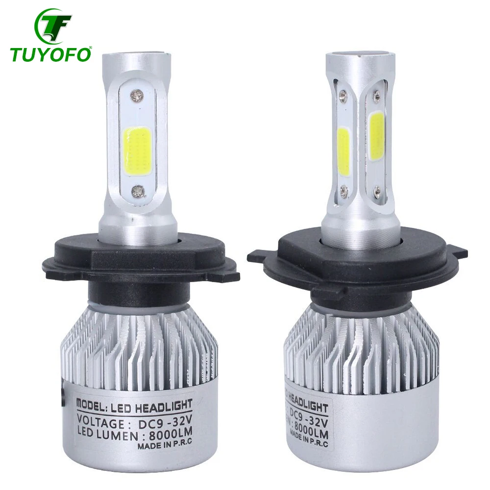 

Tuyofo 12V 24V S2 LED Car Headlight 880 H1 H3 H4 H7 H11 9005 9006 72W 6000K COB LED Light Bulb Auto Headlamp Kit