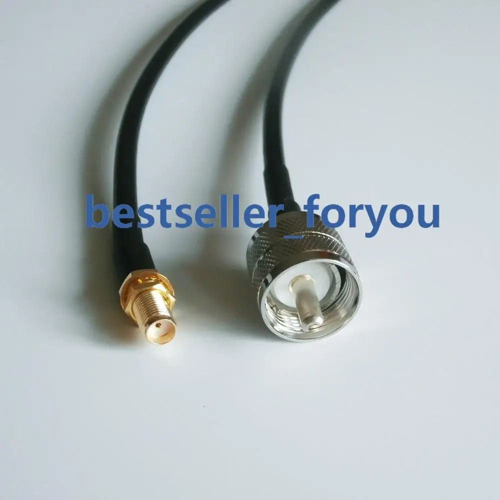 1x PL259 SMA Female to UHF Male RF Straight Pigtail Jumper RG58 Coax 50cm SS 