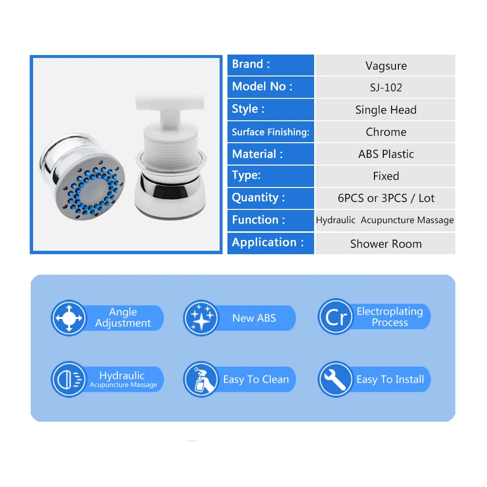 3pcs-6pcs/set Shower Water Jets Shower Cabin Acupuncture Massage Nozzles Shower Nozzle For Panel Room Cabinet