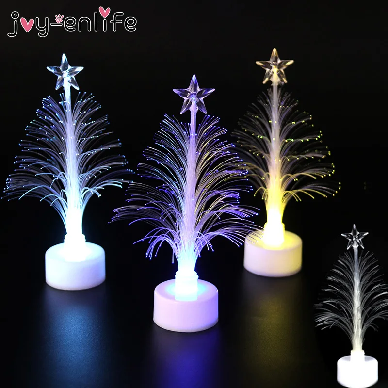 

Merry LED Color Changing Mini Christmas Tree Top Star Xmas Tree Home Table Decoration New Year Christmas Tree Night Light Decor