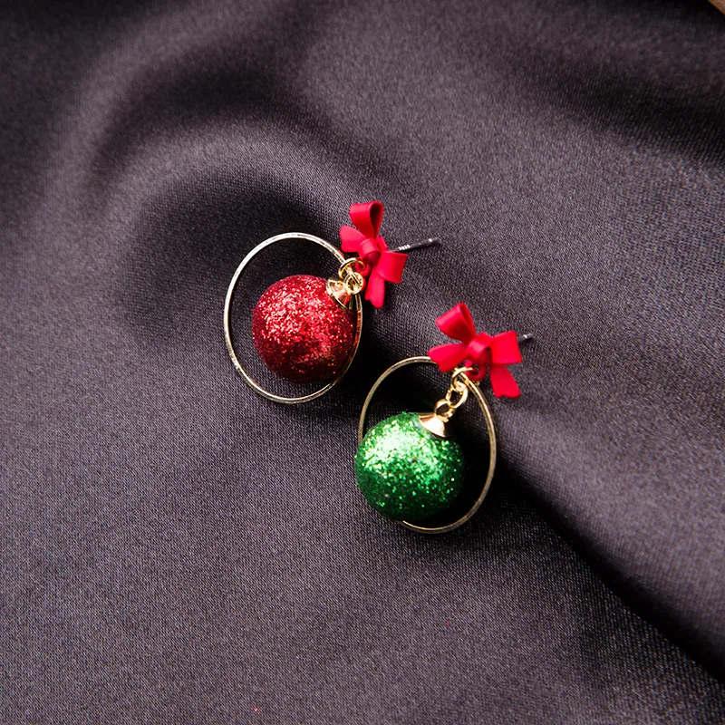 

New Creative Christmas Personality Earring Festive Gift Temperament Rendering Women's Ball Earrings