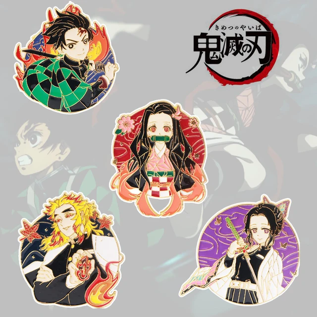 Anime Demon Slayers Pin Esmalte Duro, broche bonito dos desenhos animados,  Kamado Tanjirou, Agatsuma Zenitsu, Acessórios Hashibira Inosuke, Jóias