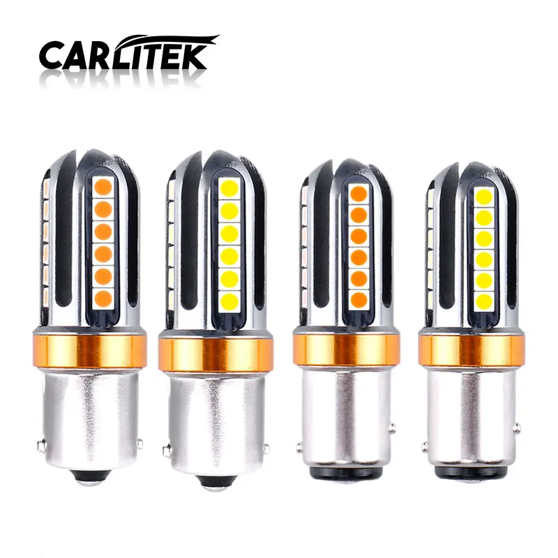 2шт carlitek 24SMD-3030 1156 BA15S P21w 1157 BAY15D P27/5W Автомобильные фары белый желтый Обратный лампы