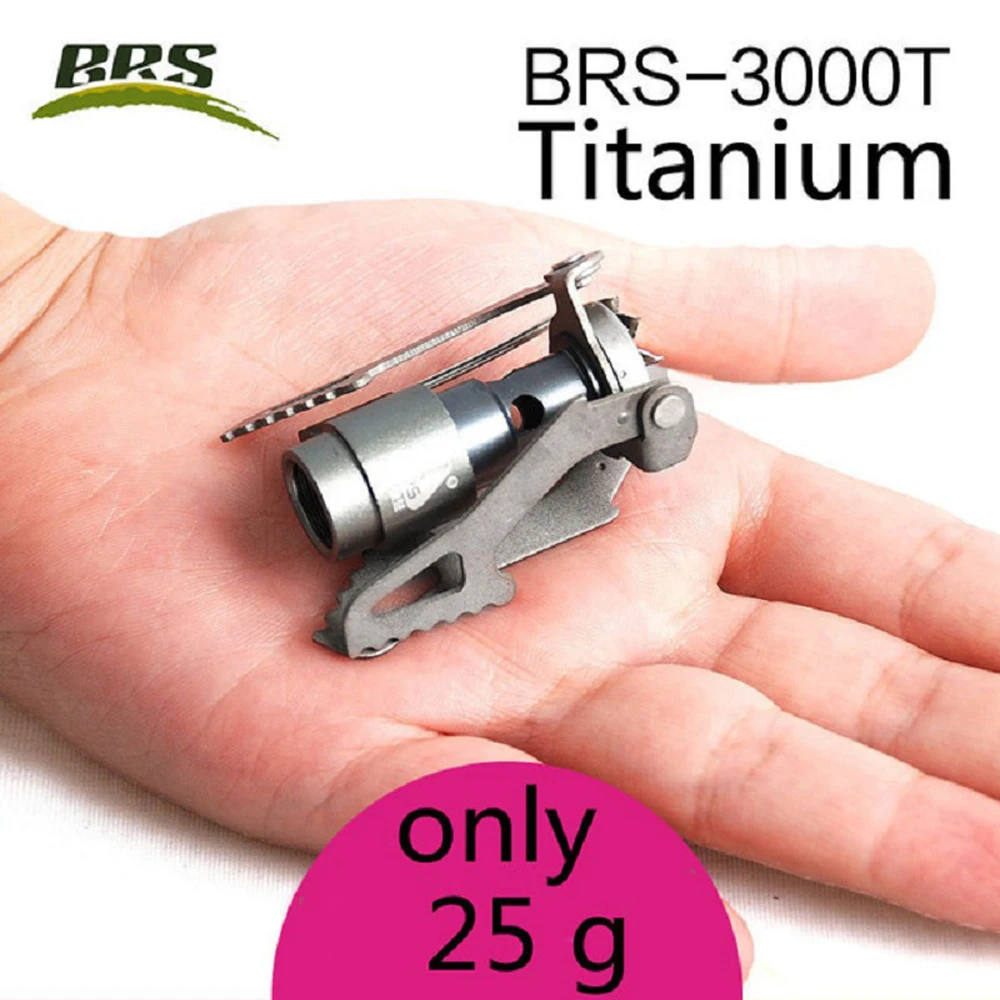 

BRS-3000T Titanium Mini Camping Gas Burners 25g 2700W One-Piece Pocket Stove Outdooor Hiking Folding Cooking Furnace Portable