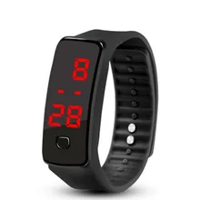 LED Silicone Wristband Bracelet Lightweight Soft Fashion Fitness Sports Band Watch for Men Women