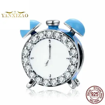 

Alarm clock wholesale Diy 925 silver original spacer beads for jewelry making Fit pandora charms bracelet