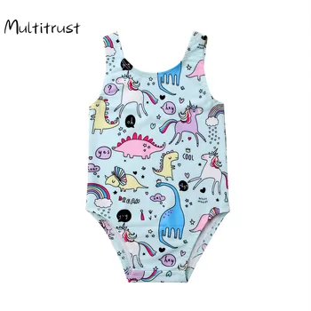

2020 Summer Swimsuit Toddler Kid Baby Girls Unicorn Dinosaur Swimwear Bikini Set Bathing Suit Beachwear Swimming Costume 0-3T