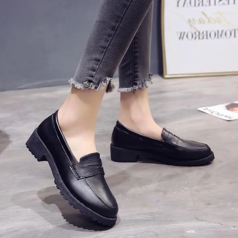

2019 Spring And Autumn New Retro Small Shoes Wild Female Student College Wind Flat Work Shoes