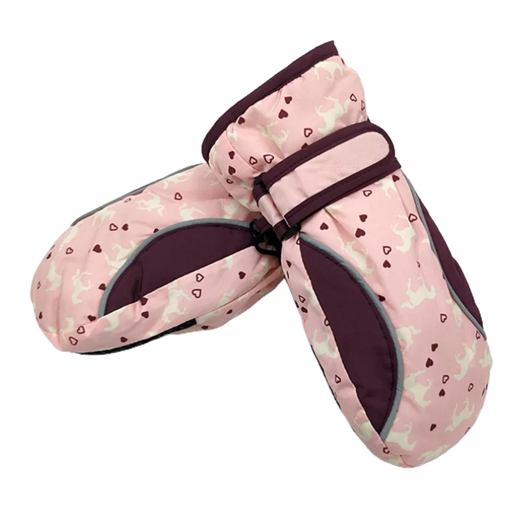 Ski Gloves, Winter Warm Waterproof Snow Gloves Mittens Mitts Warm SKiing Snow Kids Windproof Gloves for Kids Skiing Gloves