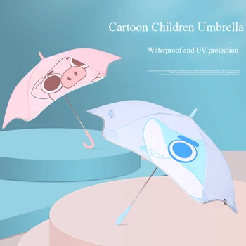 

Cartoon Children Umbrella Cute Waterproof and Anti-Ultraviolet Umbrella Night Fluorescence Strip Parasol the Gift for Kids Stude