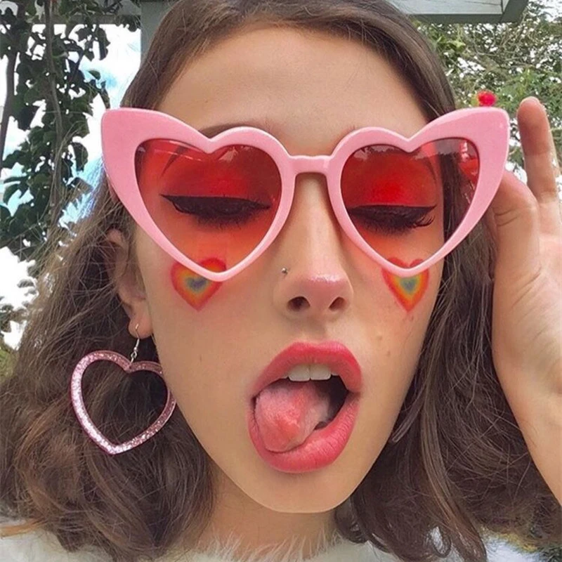 Gafas De Sol Vintage con forma De corazón para anteojos De Sol femeninos De gran tamaño, a la moda, rosa, encantadores, 2022|Gafas de sol para mujer| -