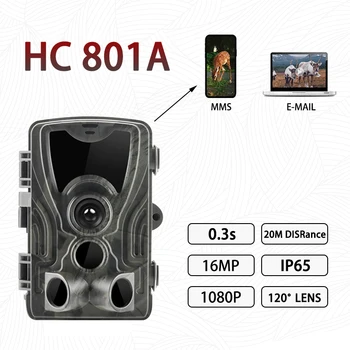 

HC-801A Hunting Trail Camera 0.3s Trigger Time Night Version Photo Traps1 6MP 1080P IP65 Wildlife Hunter Camera