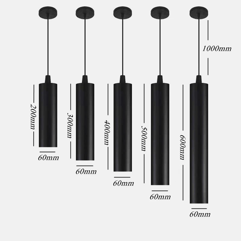 Dimmable Cylinder LED Pendant Lights Long Tube Lamps For Dining Room Shop Bar Decoration Cord Pendant Lamp Background Wall Lighting
