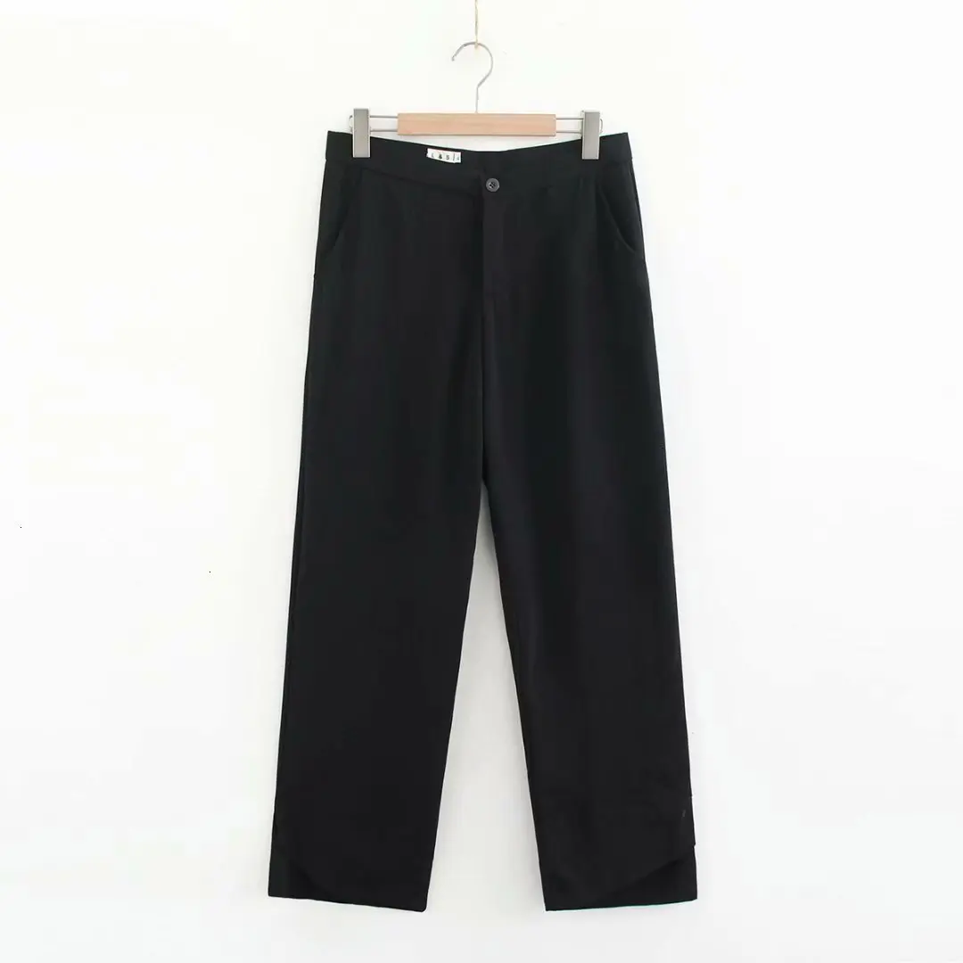 Plus Size Women Broek Right Pipe Full Length Black Long Work Clothing |