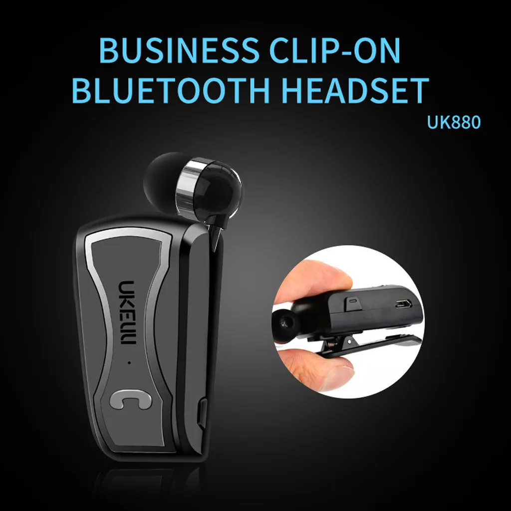 Великобритания-880 телескопическая Bluetooth гарнитура 4,1 Neckpin Bluetooth гарнитура стерео бизнес наушники выдвижной беспроводной музыкальный наушник