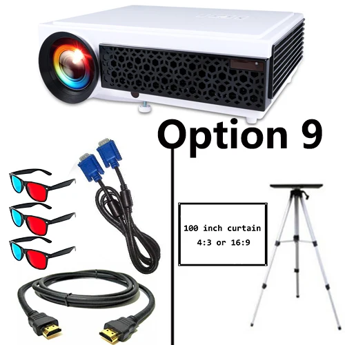 Светодиодный проектор 5500 лм Full HD 1080P 3D проектор для домашнего кинотеатра светодиодный 96+ проектор для офиса и бизнеса - Цвет: Option 9