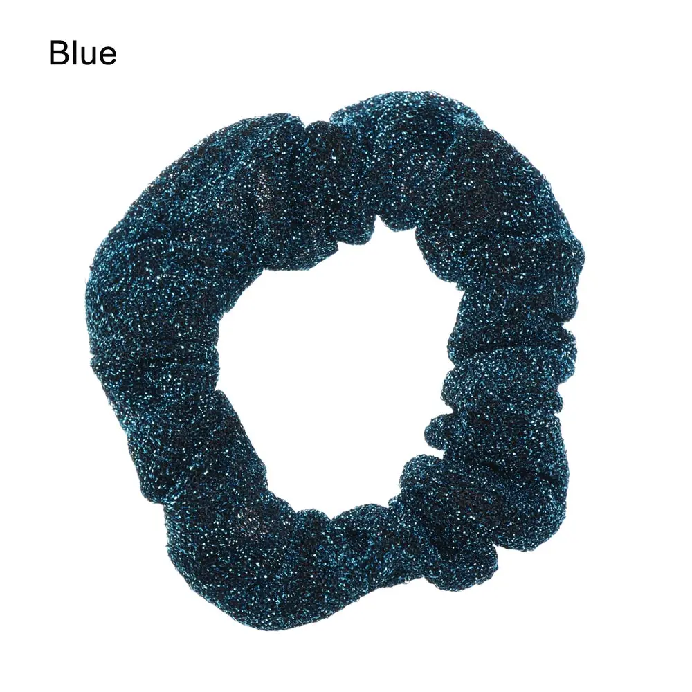 blue 1 шт. модные красочные эластичные резинки для волос для женщин и девочек лента для прически «конский хвост» кольцо для волос резинки для волос блестящие головные уборы аксессуары для волос - Цвет: blue