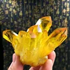 1PCS Natural Yellow Citrine Crystal Column Crafts House Decoration Crystal Citrine Cluster Mineral Specimen for Hotel Decor 100g 1