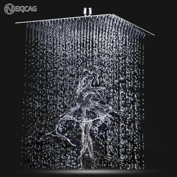 8/10/12inch Chrome/Gold/Brushed/Black Finish Bathroom Square Rain Shower Head Ceiling  Wall Top Sprayer Shower faucet Accessory