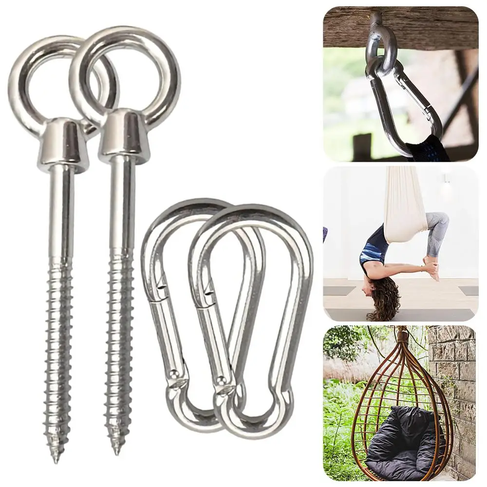 

Hammock Accessories Hammock Swing Hook Yoga Kit Stainless Steel Hanging Seat Accessories Indoor /outdoor Hanging Seat Hooks