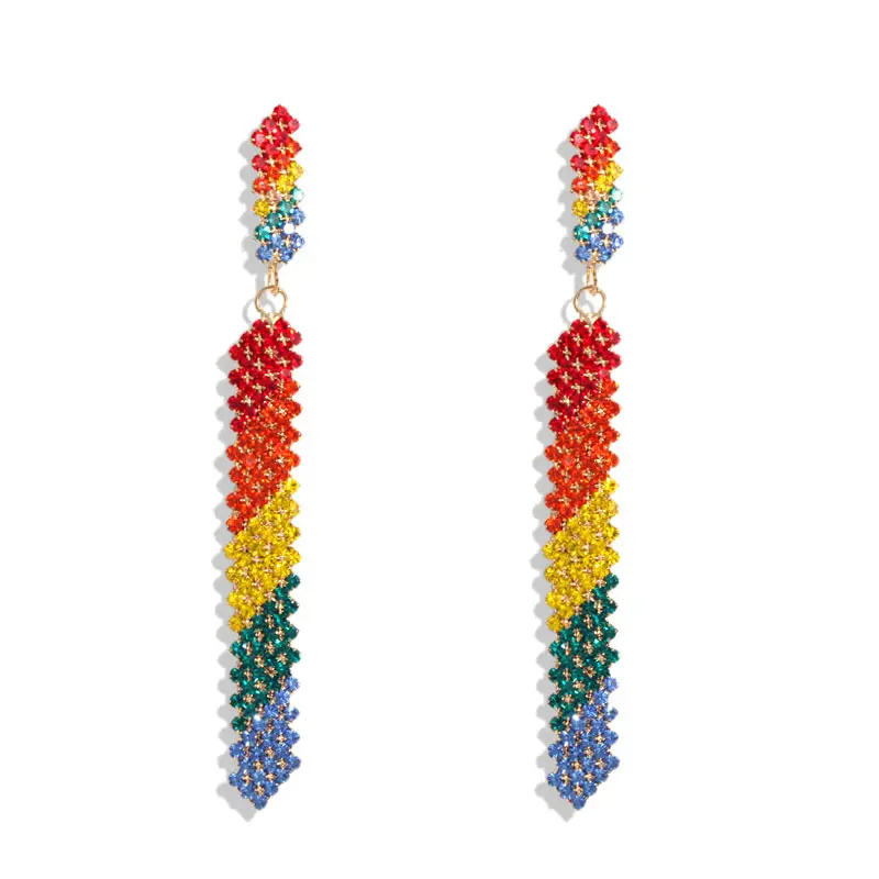 Flatfoosie Boho, женские серьги с кристаллами, сердце, круглая звезда, длинные висячие серьги с кисточками, свадебные серьги, Brincos, ювелирное изделие - Окраска металла: 6602MC
