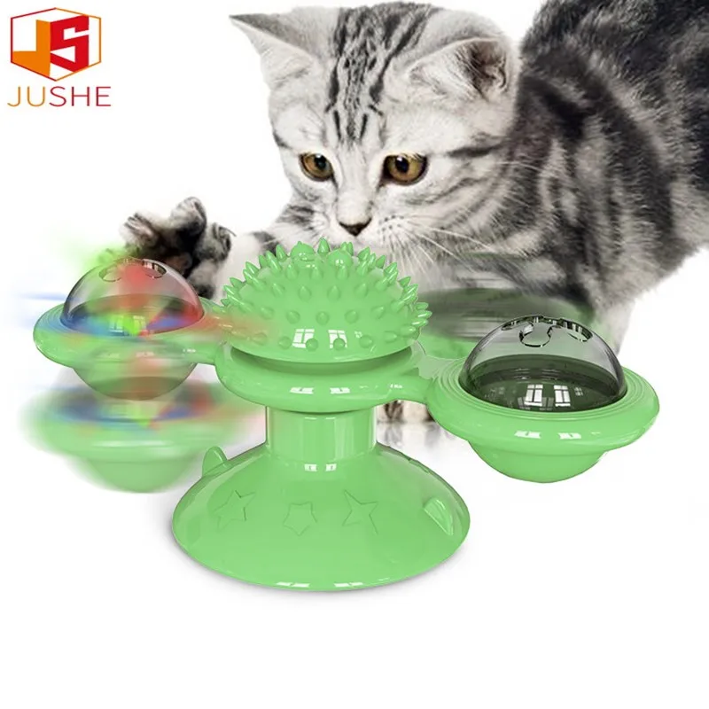 

Pet product spinning windmill cat toy turntable funny cat toy scratching and Banana swing toy
