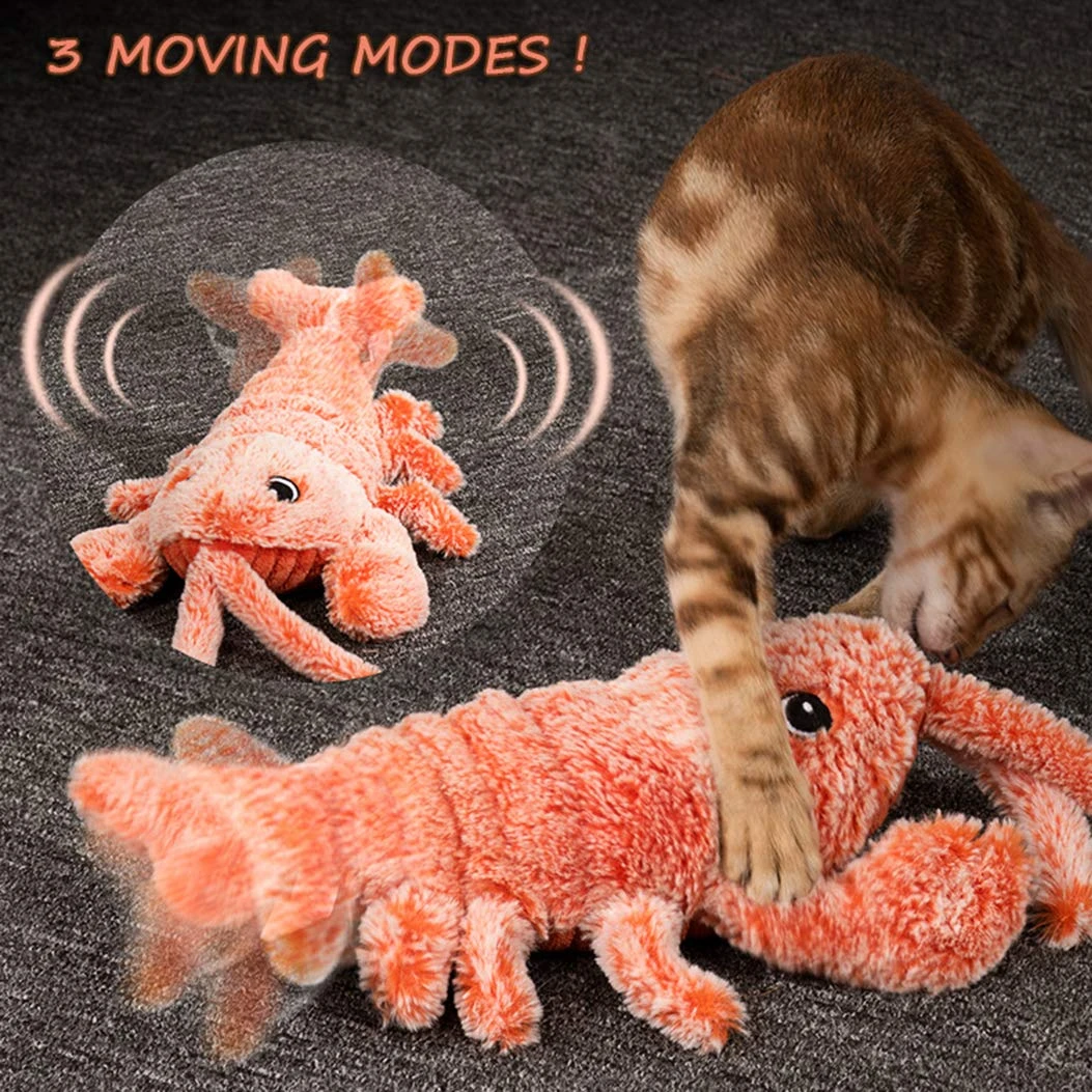 Electric Moving Fish Cat Toy Interactive Flopping Lobster Catnip Realistic Catnip Kicker Toys Pet Product for Cat Kitten Kitty