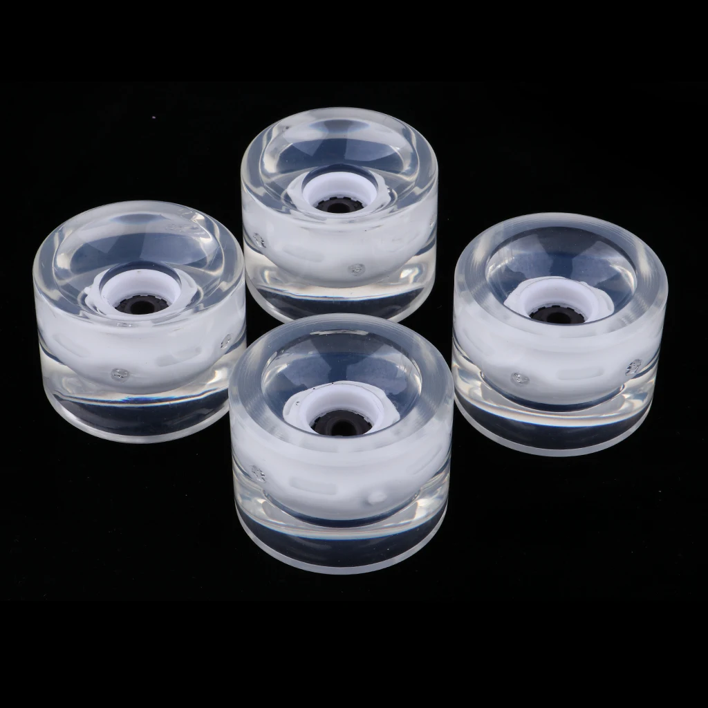 12pcs Skateboard Longboard Wheels Replacement Flashing Light Up with Magnetic Core Glow at Night Bearing Wheels 70mm