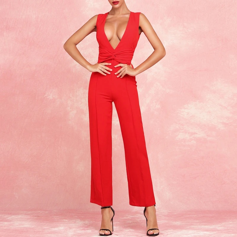 INDRESSME Sexy Plunge Deep V Sleeveless 