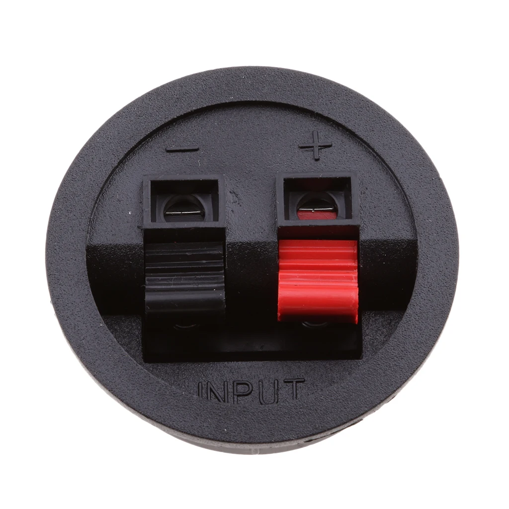 4 Pcs Round Shape Red Black Spring Clip Audio Speaker Amplifier Terminals