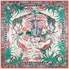 Luxury Brand 100% Twill Silk Scarf Multicolor Horse Square Scarf New Design Print Kerchief Women Neck Shawl Wraps Echarpe 130cm 3