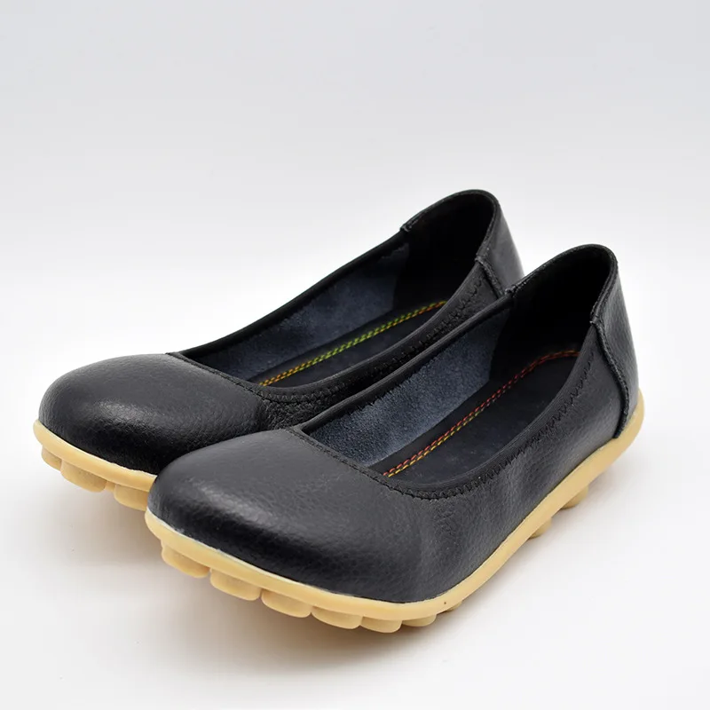 

2019 Autumn And Winter New Style Low-Cut Soft-Sole Comfortable Flat Heel Flat Keel Thin Shoes Simple Mom Shoes WOMEN'S Genuine L
