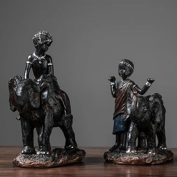 

Hot Sale Nordic House Ornament Elephant Goods Home Sculpture Industrial Decor Statues For Decoration Figurine Resin Bouddha